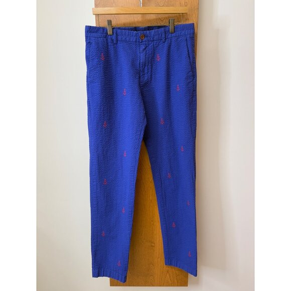 Brooks Brothers Red Fleece Anchor Seersucker Pants W31 L32.5 Sailor Core Nautica - Picture 10 of 16